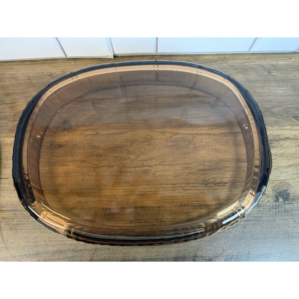 Corning Visions Ware Amber 4 Liter Ribbed Dutch Oven Roaster & LID - Picture 6 of 11
